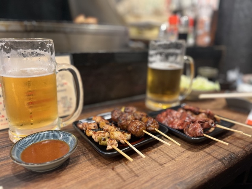 焼き鳥と生ビール