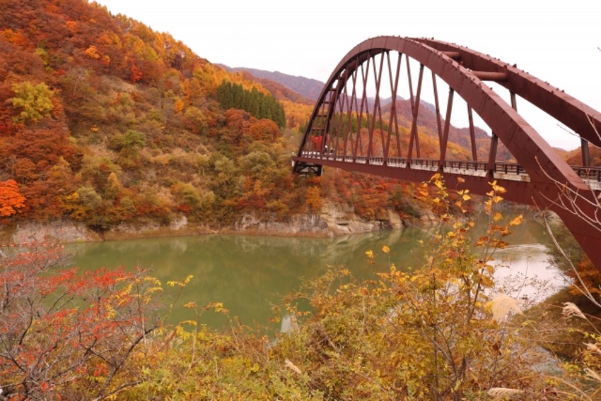 絶景の橋と紅葉